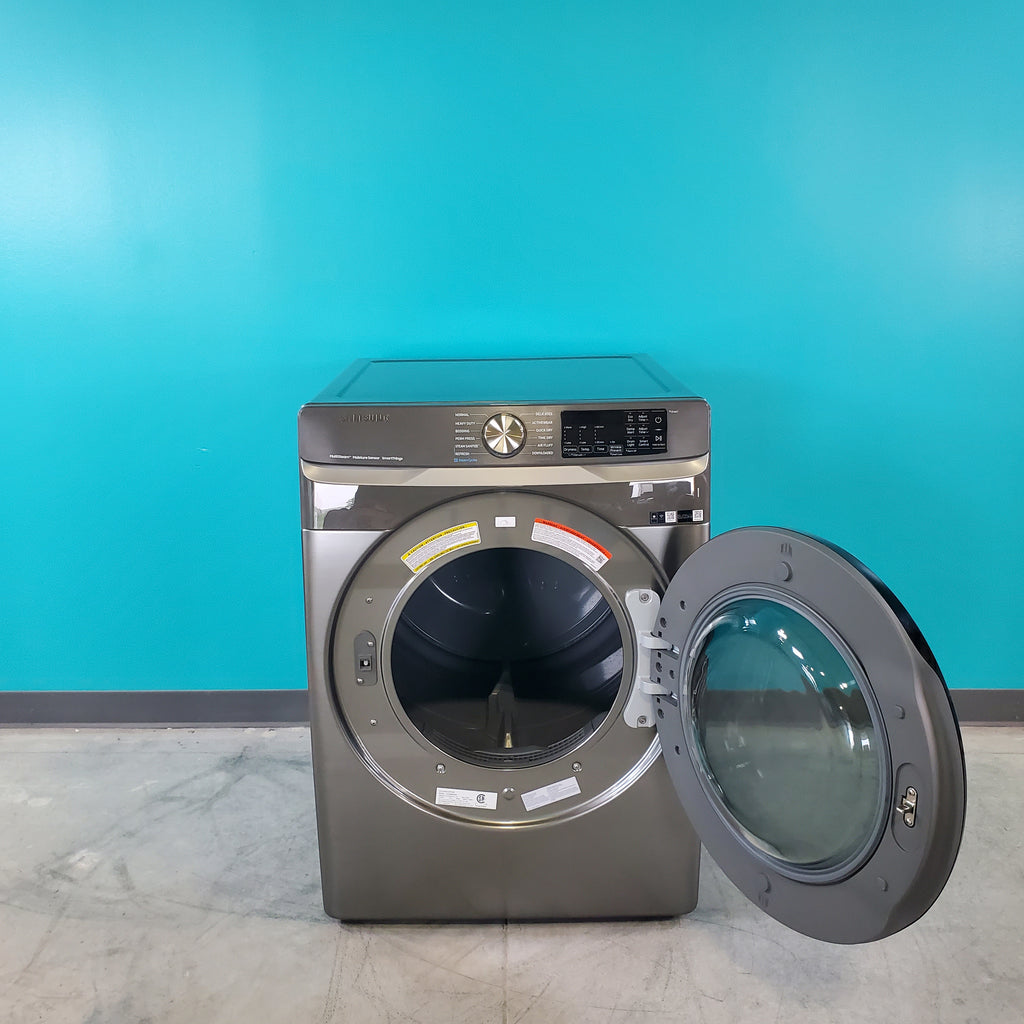 Pictures of Platinum Samsung 7.5 cu. ft. Front Load Electric Dryer with Steam - Scratch & Dent - Minor - Neu Appliance Outlet - Discount Appliance Outlet in Austin, Tx