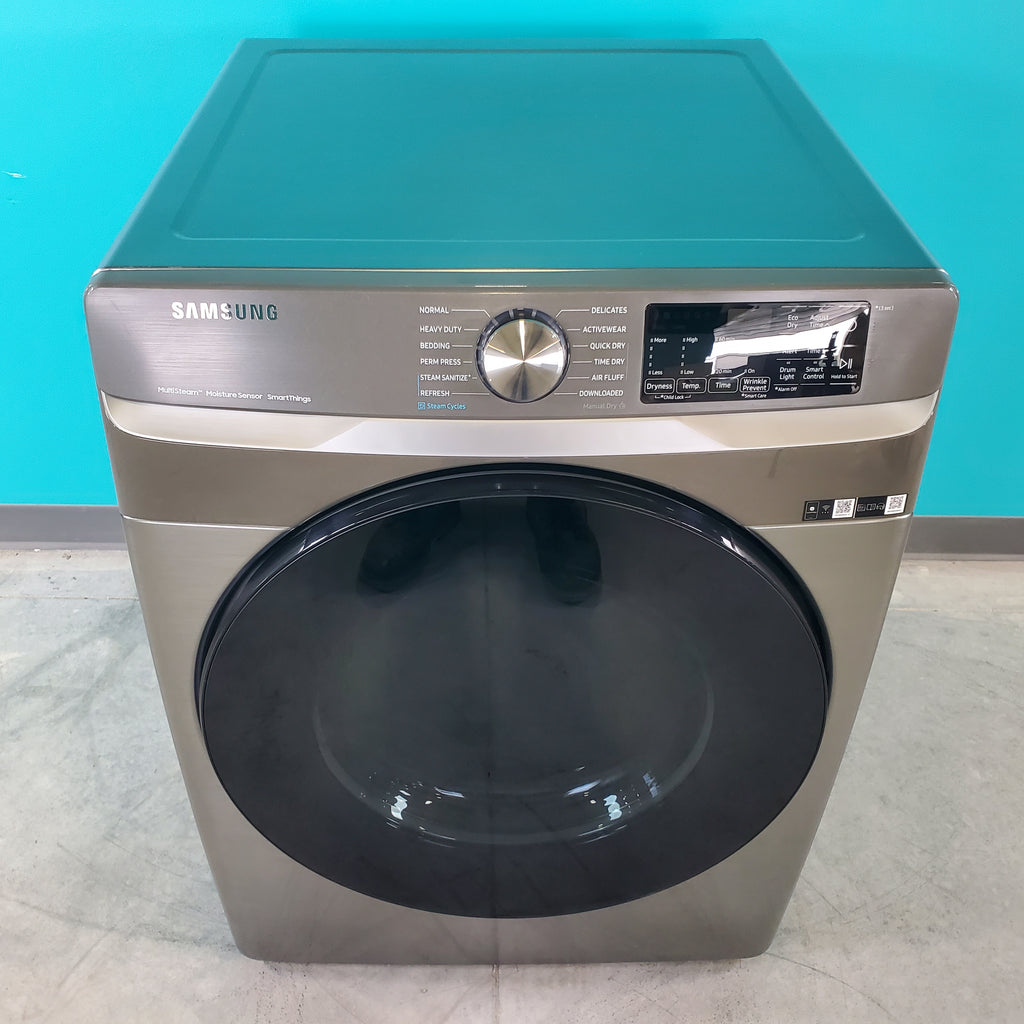 Pictures of Platinum Samsung 7.5 cu. ft. Front Load Electric Dryer with Steam - Scratch & Dent - Minor - Neu Appliance Outlet - Discount Appliance Outlet in Austin, Tx