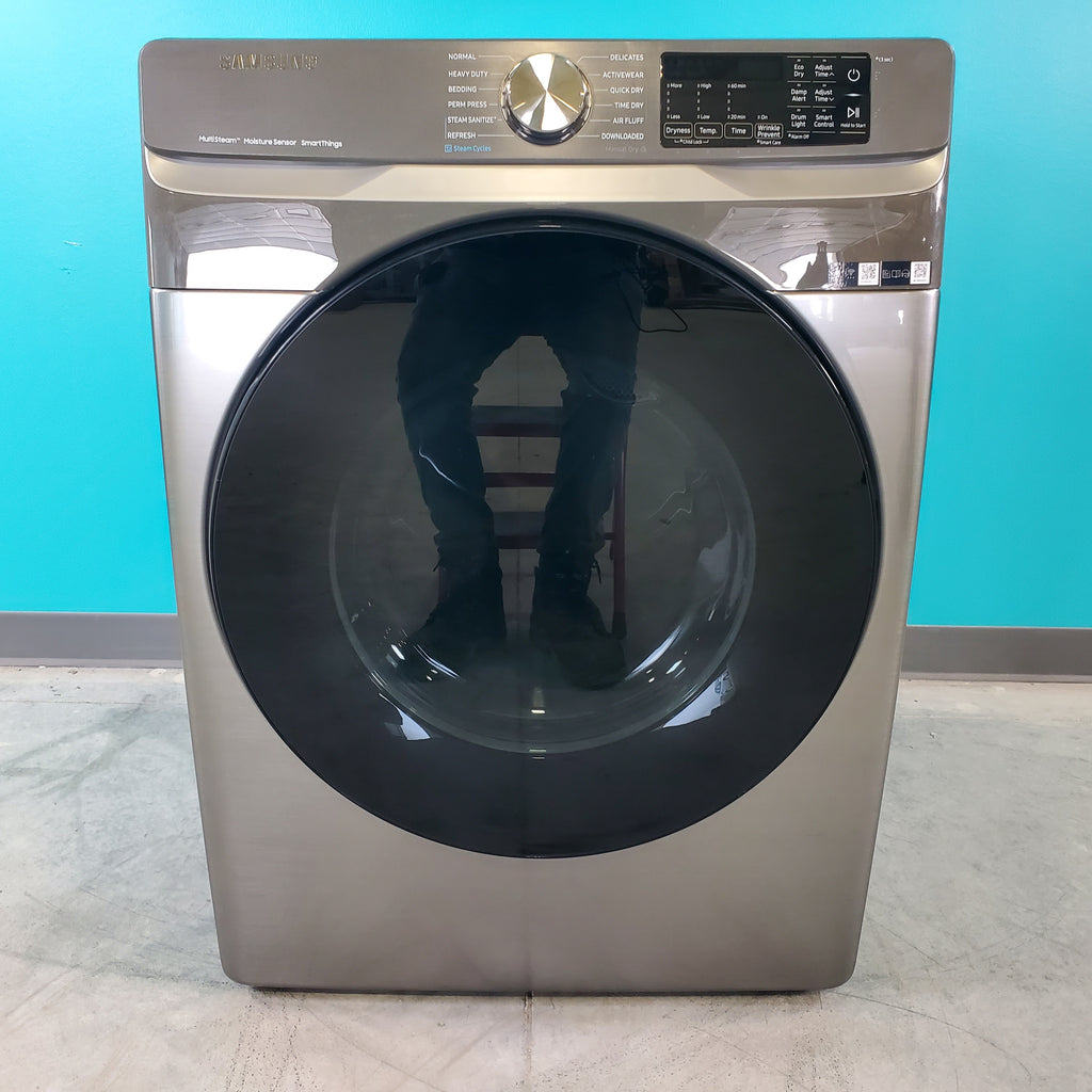 Pictures of Platinum Samsung 7.5 cu. ft. Front Load Electric Dryer with Steam - Scratch & Dent - Minor - Neu Appliance Outlet - Discount Appliance Outlet in Austin, Tx