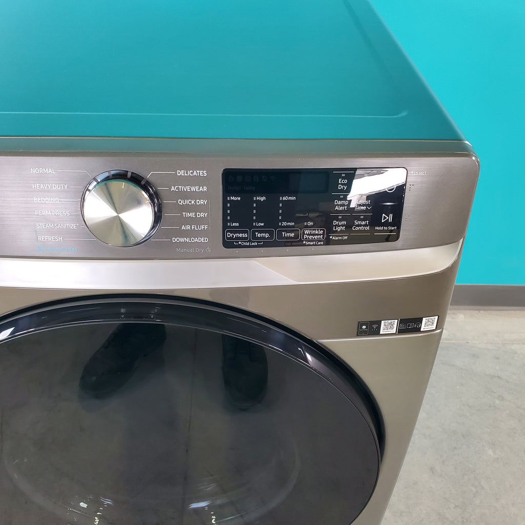 Pictures of Platinum Samsung 7.5 cu. ft. Front Load Electric Dryer with Steam - Scratch & Dent - Minor - Neu Appliance Outlet - Discount Appliance Outlet in Austin, Tx