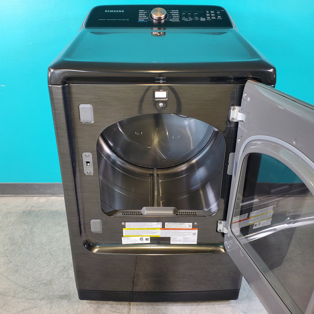 Pictures of Brushed Black ENERGY STAR Samsung 7.4 cu. ft. Gas Dryer with Steam Sanitize+ - Scratch & Dent - Major - Neu Appliance Outlet - Discount Appliance Outlet in Austin, Tx