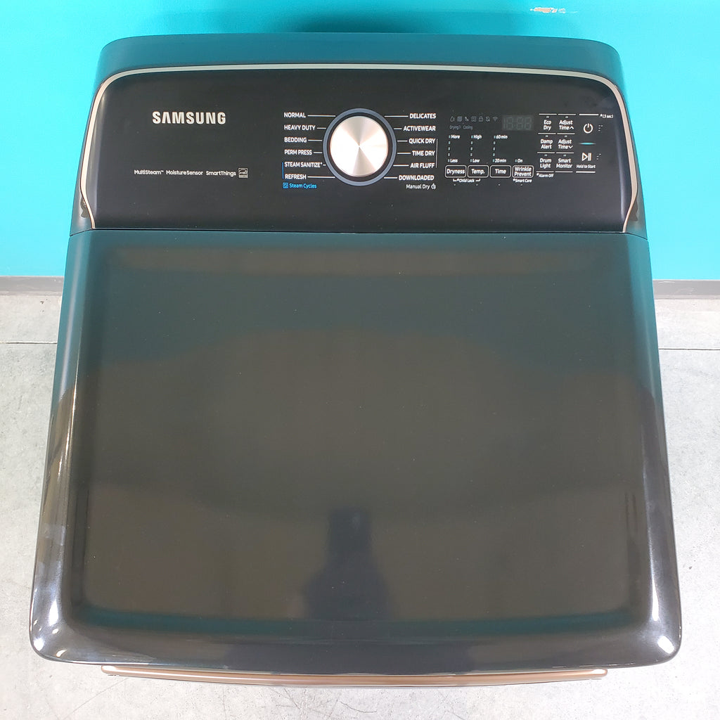 Pictures of Brushed Black ENERGY STAR Samsung 7.4 cu. ft. Gas Dryer with Steam Sanitize+ - Scratch & Dent - Major - Neu Appliance Outlet - Discount Appliance Outlet in Austin, Tx