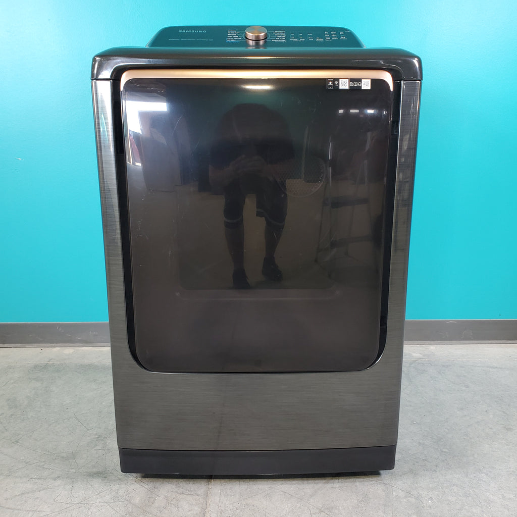 Pictures of Brushed Black ENERGY STAR Samsung 7.4 cu. ft. Gas Dryer with Steam Sanitize+ - Scratch & Dent - Major - Neu Appliance Outlet - Discount Appliance Outlet in Austin, Tx