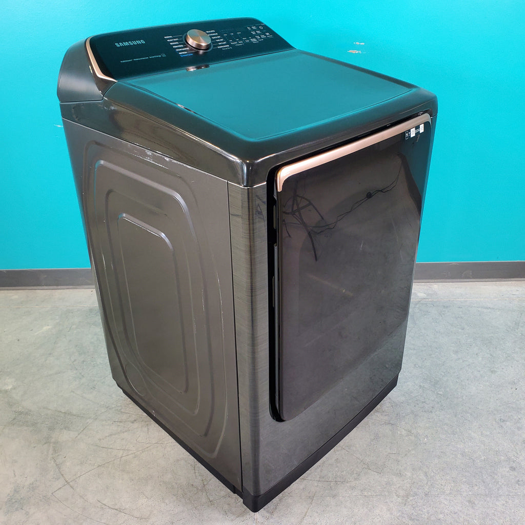 Pictures of Brushed Black ENERGY STAR Samsung 7.4 cu. ft. Gas Dryer with Steam Sanitize+ - Scratch & Dent - Major - Neu Appliance Outlet - Discount Appliance Outlet in Austin, Tx