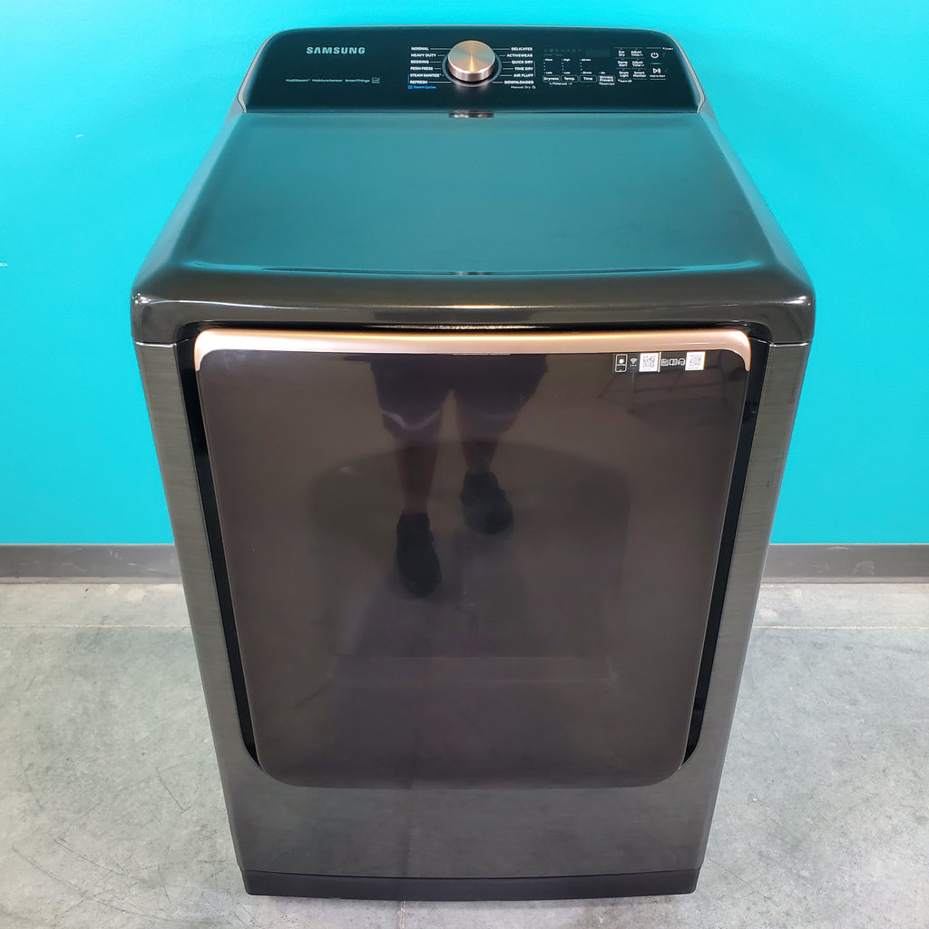 Pictures of Brushed Black ENERGY STAR Samsung 7.4 cu. ft. Gas Dryer with Steam Sanitize+ - Scratch & Dent - Major - Neu Appliance Outlet - Discount Appliance Outlet in Austin, Tx