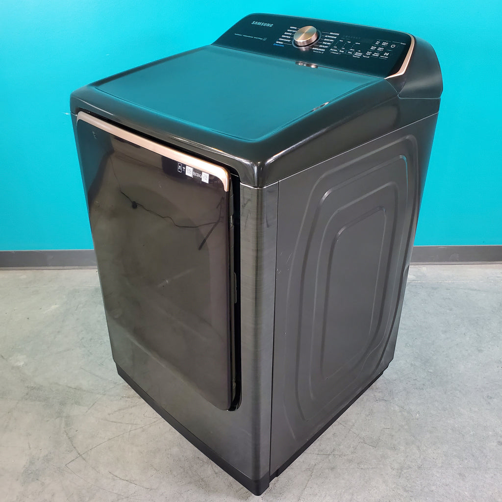 Pictures of Brushed Black ENERGY STAR Samsung 7.4 cu. ft. Gas Dryer with Steam Sanitize+ - Scratch & Dent - Major - Neu Appliance Outlet - Discount Appliance Outlet in Austin, Tx