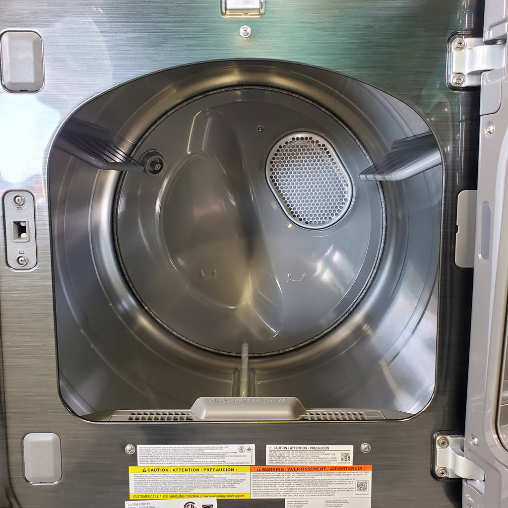 Pictures of Brushed Black ENERGY STAR Samsung 7.4 cu. ft. Gas Dryer with Steam Sanitize+ - Scratch & Dent - Major - Neu Appliance Outlet - Discount Appliance Outlet in Austin, Tx