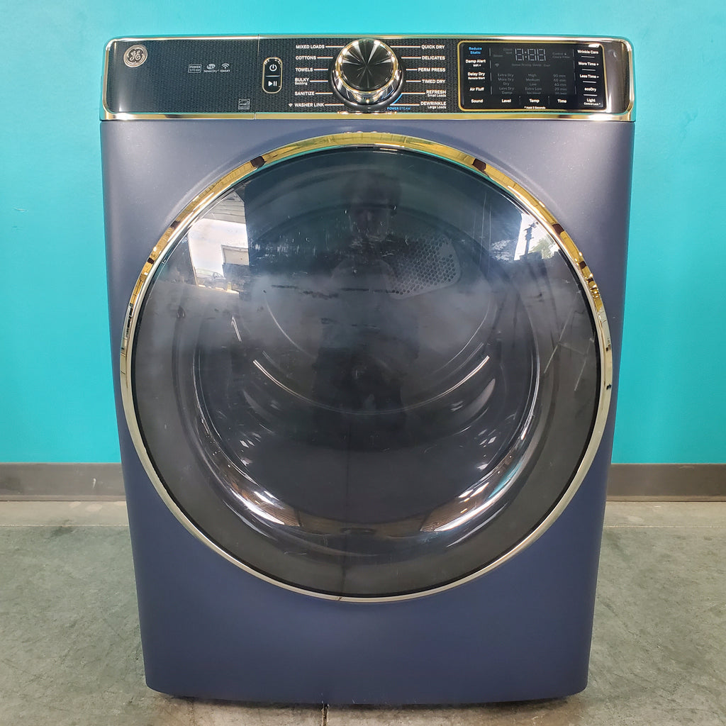 Pictures of Sapphire Blue ENERGY STAR GE 7.8 cu. ft. Smart Front Load Electric Dryer with PowerSteam - Scratch & Dent - Minor - Neu Appliance Outlet - Discount Appliance Outlet in Austin, Tx