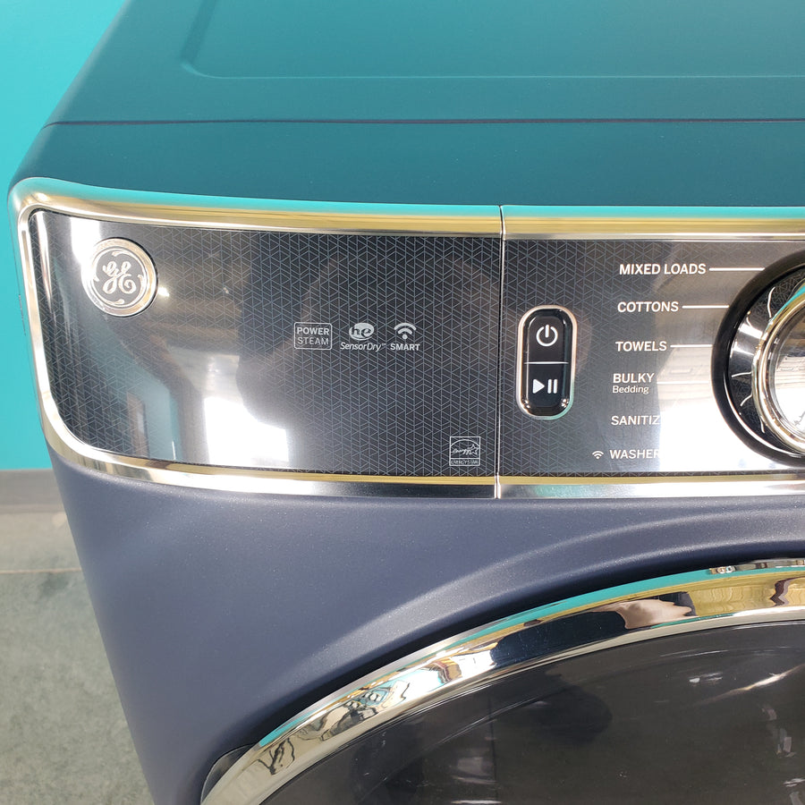 Sapphire Blue ENERGY STAR GE 7.8 cu. ft. Smart Front Load Electric Dryer with PowerSteam - Scratch & Dent - Minor