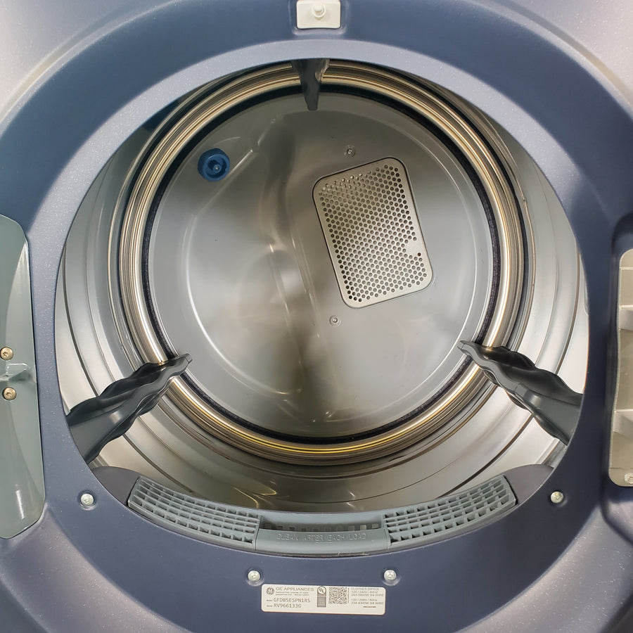 Sapphire Blue ENERGY STAR GE 7.8 cu. ft. Smart Front Load Electric Dryer with PowerSteam - Scratch & Dent - Minor