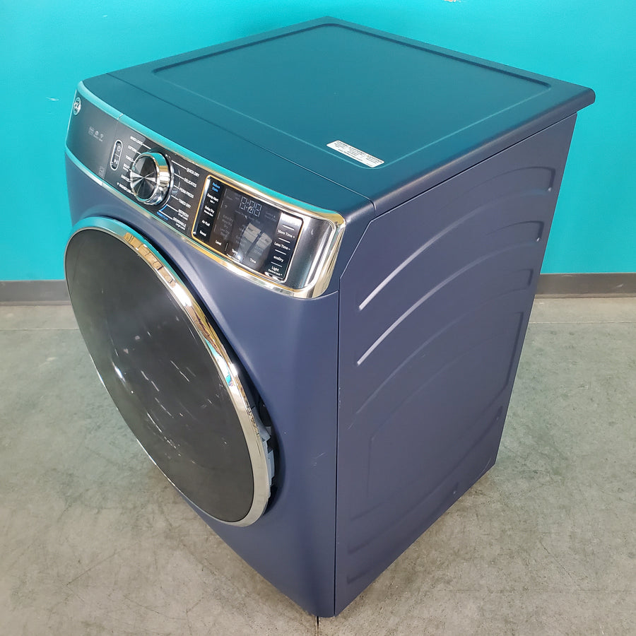 Sapphire Blue ENERGY STAR GE 7.8 cu. ft. Smart Front Load Electric Dryer with PowerSteam - Scratch & Dent - Minor
