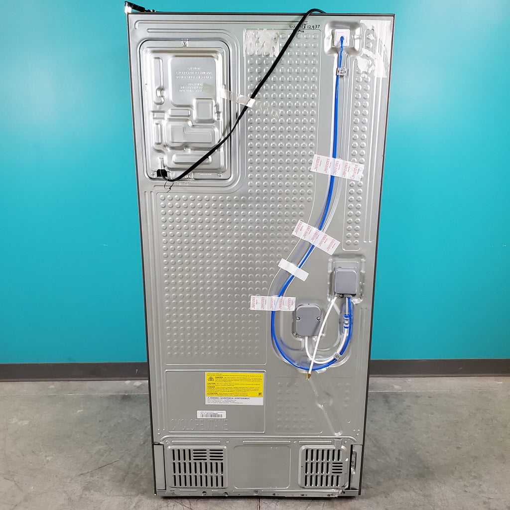 Pictures of 30 in. Stainless Steel ENERGY STAR Samsung 22 cu. ft. 3 Door French Door Refrigerator with Exterior Water and Ice - Scratch & Dent - Minor - Neu Appliance Outlet - Discount Appliance Outlet in Austin, Tx