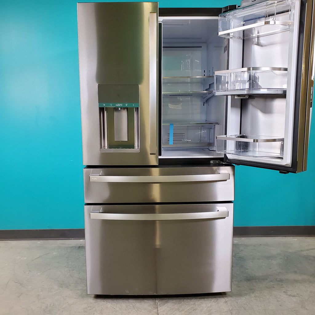 Pictures of Fingerprint Resistant Stainless Steel GE Profile 27.9 cu. Ft. Smart 4 Door French Door Refrigerator with Door in Door- Scratch & Dent - Minor - Neu Appliance Outlet - Discount Appliance Outlet in Austin, Tx