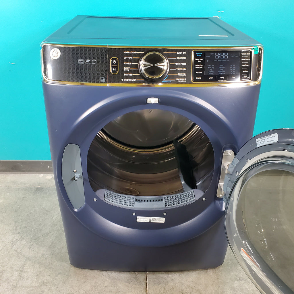 Pictures of Sapphire Blue ENERGY STAR GE 7.8 cu. ft. Smart Front Load Electric Dryer with PowerSteam - Scratch & Dent - Minor - Neu Appliance Outlet - Discount Appliance Outlet in Austin, Tx