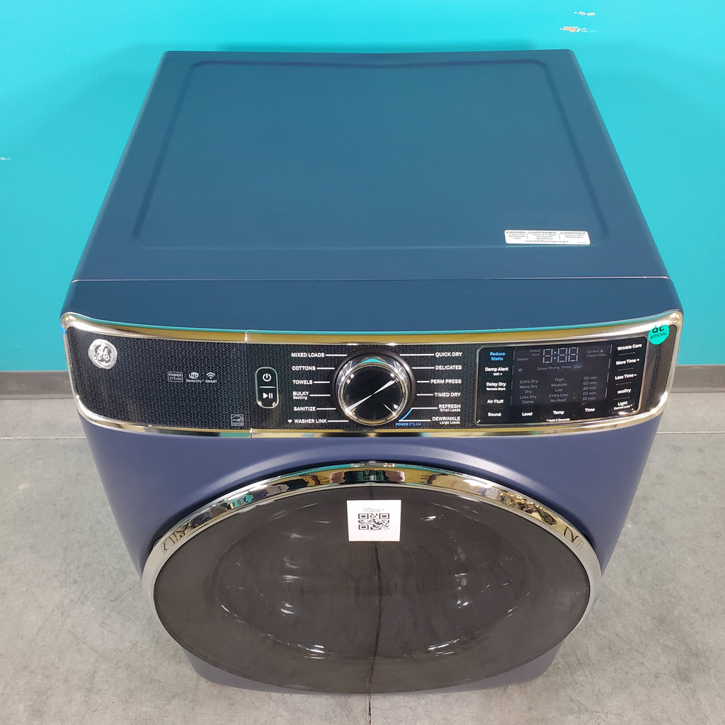 Pictures of Sapphire Blue ENERGY STAR GE 7.8 cu. ft. Smart Front Load Electric Dryer with PowerSteam - Scratch & Dent - Minor - Neu Appliance Outlet - Discount Appliance Outlet in Austin, Tx