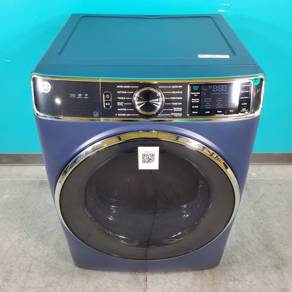 Pictures of Sapphire Blue ENERGY STAR GE 7.8 cu. ft. Smart Front Load Electric Dryer with PowerSteam - Scratch & Dent - Minor - Neu Appliance Outlet - Discount Appliance Outlet in Austin, Tx