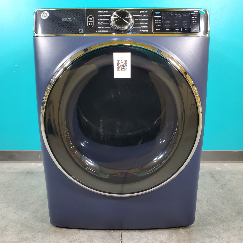 Pictures of Sapphire Blue ENERGY STAR GE 7.8 cu. ft. Smart Front Load Electric Dryer with PowerSteam - Scratch & Dent - Minor - Neu Appliance Outlet - Discount Appliance Outlet in Austin, Tx