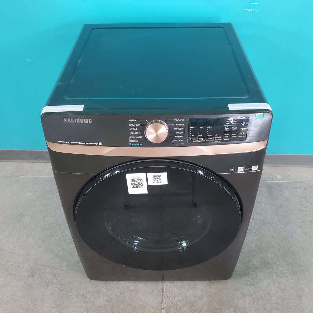 Pictures of Brushed Black ENERGY STAR Samsung 7.5 cu. ft. Frontload Electric Dryer with Steam - Scratch & Dent - Minor - Neu Appliance Outlet - Discount Appliance Outlet in Austin, Tx