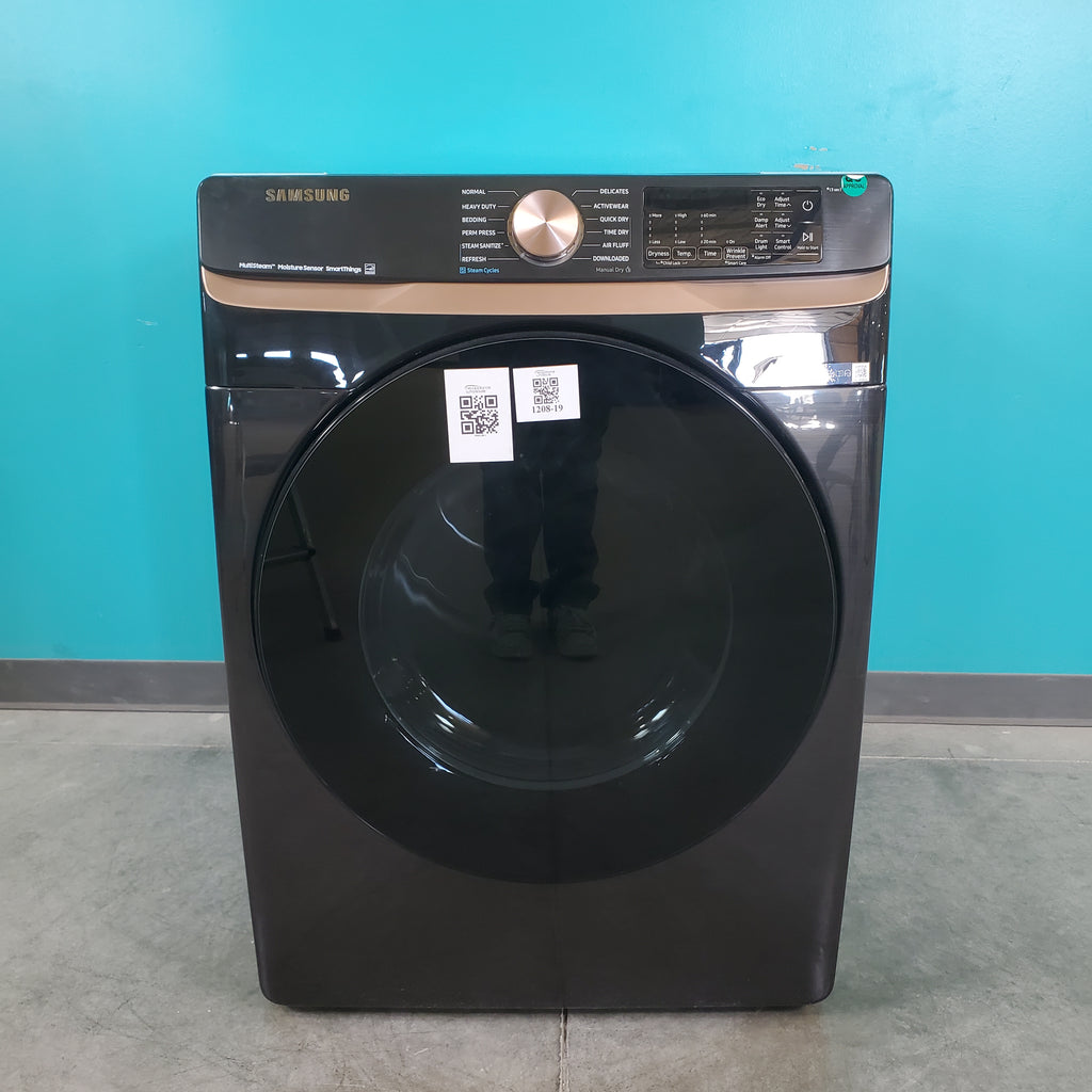 Pictures of Brushed Black ENERGY STAR Samsung 7.5 cu. ft. Frontload Electric Dryer with Steam - Scratch & Dent - Minor - Neu Appliance Outlet - Discount Appliance Outlet in Austin, Tx