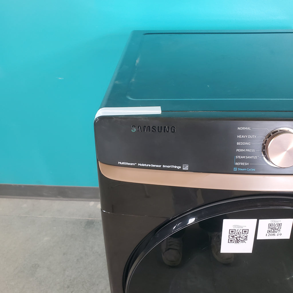Pictures of Brushed Black ENERGY STAR Samsung 7.5 cu. ft. Frontload Electric Dryer with Steam - Scratch & Dent - Minor - Neu Appliance Outlet - Discount Appliance Outlet in Austin, Tx