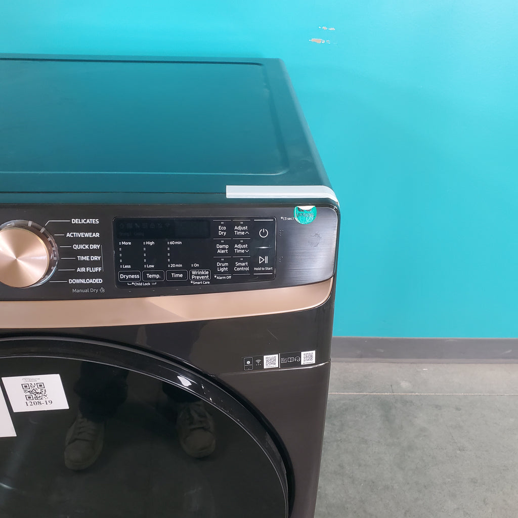 Pictures of Brushed Black ENERGY STAR Samsung 7.5 cu. ft. Frontload Electric Dryer with Steam - Scratch & Dent - Minor - Neu Appliance Outlet - Discount Appliance Outlet in Austin, Tx