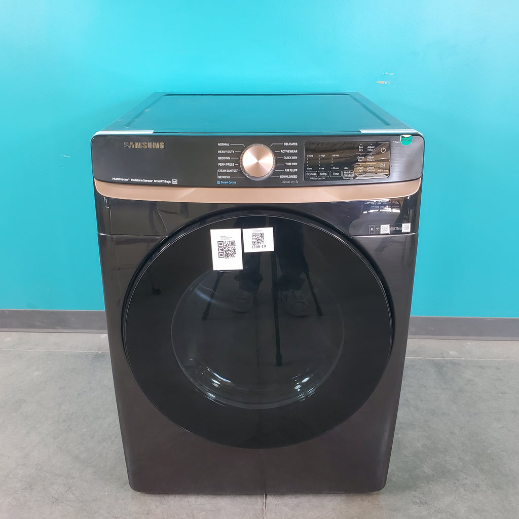 Pictures of Brushed Black ENERGY STAR Samsung 7.5 cu. ft. Frontload Electric Dryer with Steam - Scratch & Dent - Minor - Neu Appliance Outlet - Discount Appliance Outlet in Austin, Tx