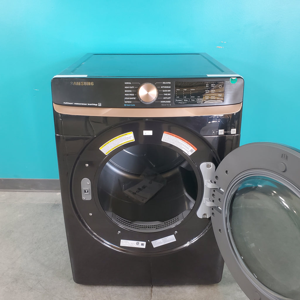 Pictures of Brushed Black ENERGY STAR Samsung 7.5 cu. ft. Frontload Electric Dryer with Steam - Scratch & Dent - Minor - Neu Appliance Outlet - Discount Appliance Outlet in Austin, Tx