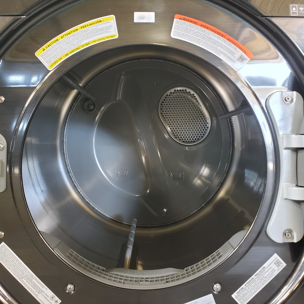 Pictures of Fingerprint Resistant Black Stainless Steel ENERGY STAR Samsung 7.5 cu. ft. Frontload Gas Dryer with Steam - Scratch & Dent - Minor - Neu Appliance Outlet - Discount Appliance Outlet in Austin, Tx