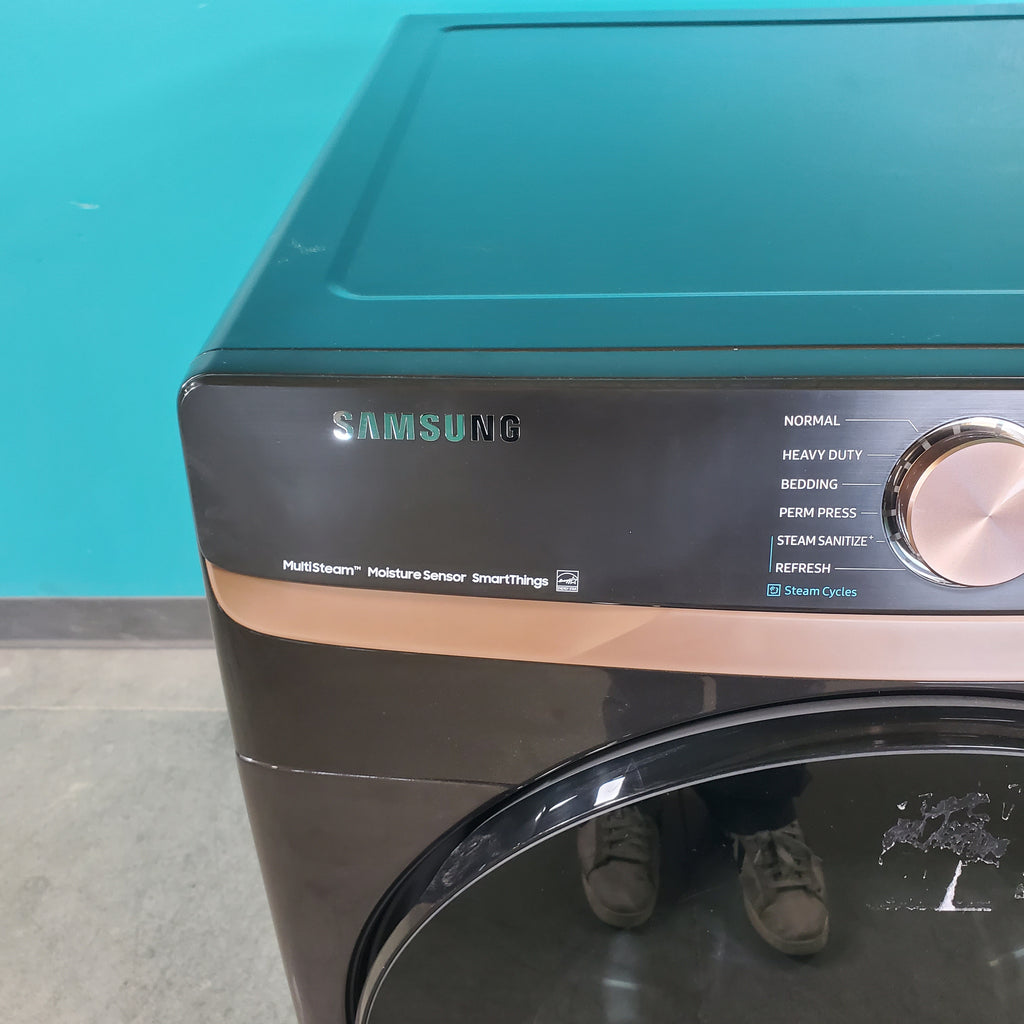 Pictures of Fingerprint Resistant Black Stainless Steel ENERGY STAR Samsung 7.5 cu. ft. Frontload Gas Dryer with Steam - Scratch & Dent - Minor - Neu Appliance Outlet - Discount Appliance Outlet in Austin, Tx