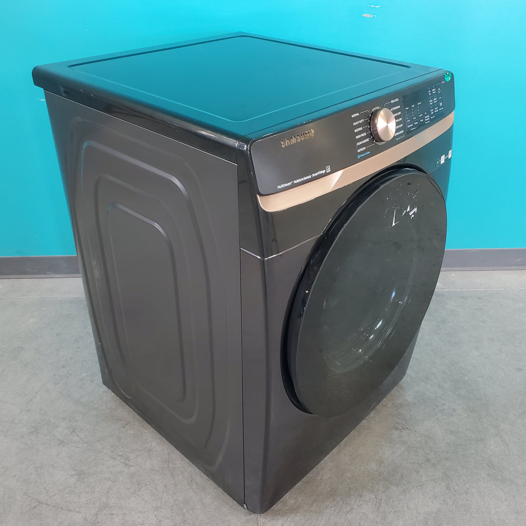 Pictures of Fingerprint Resistant Black Stainless Steel ENERGY STAR Samsung 7.5 cu. ft. Frontload Gas Dryer with Steam - Scratch & Dent - Minor - Neu Appliance Outlet - Discount Appliance Outlet in Austin, Tx