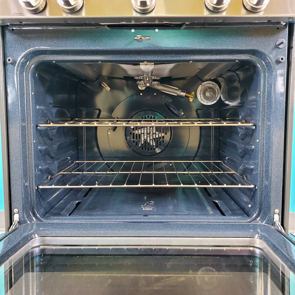 Pictures of Fingerprint Resistant Stainless Steel GE Profile 5.6 cu. ft. 5 Burner Freestanding Gas Range with No Preheat Air Fry - Scratch & Dent - Moderate - Neu Appliance Outlet - Discount Appliance Outlet in Austin, Tx