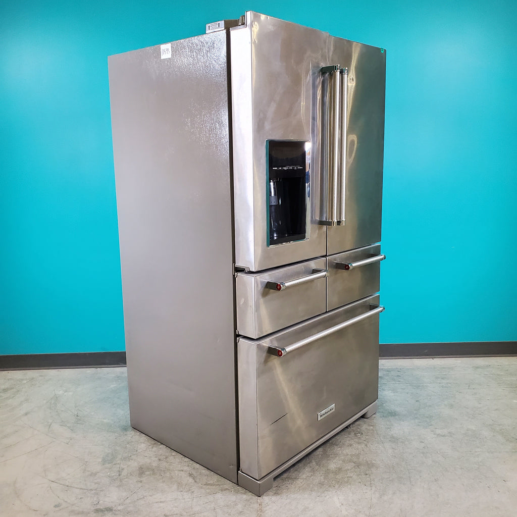Pictures of Stainless Steel KitchenAid 25.8 cu. ft. 5 Door Refrigerator with External Ice and Water Dispenser - Scratch & Dent - Minor - Neu Appliance Outlet - Discount Appliance Outlet in Austin, Tx
