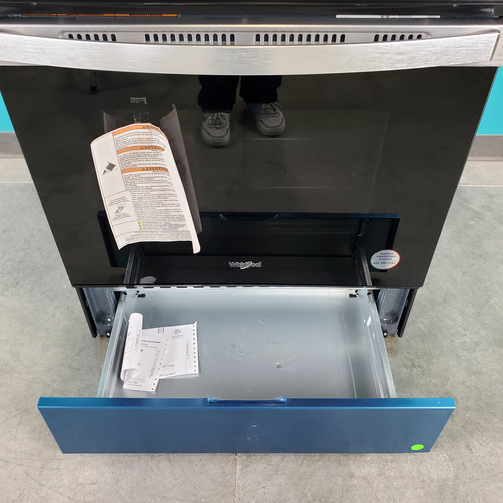 Pictures of Fingerprint Resistant Stainless Steel Whirlpool 5.0 cu. ft. 4 Burner Slide In Gas Range with Frozen Bake Technology - Scratch & Dent - Minor - Neu Appliance Outlet - Discount Appliance Outlet in Austin, Tx