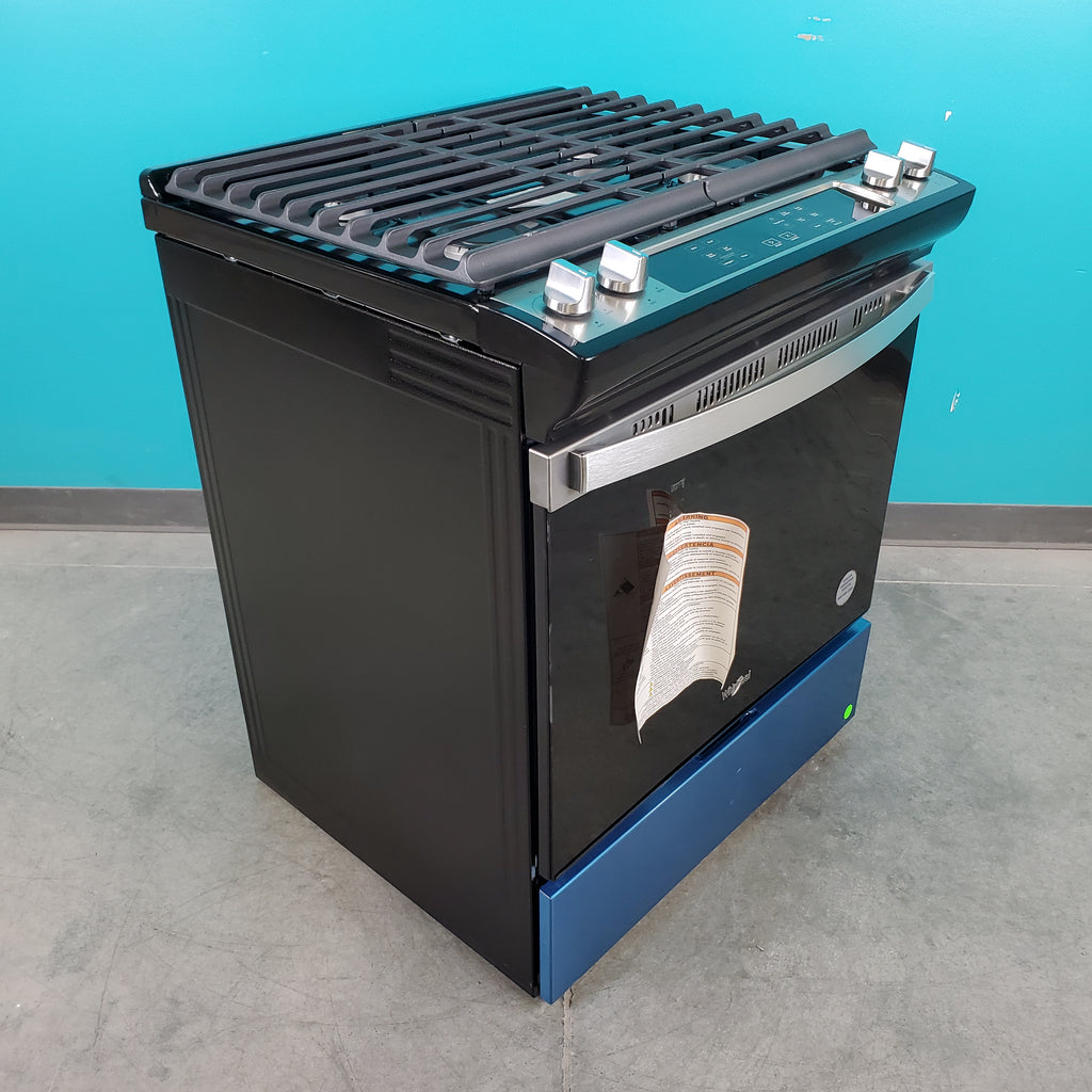 Pictures of Fingerprint Resistant Stainless Steel Whirlpool 5.0 cu. ft. 4 Burner Slide In Gas Range with Frozen Bake Technology - Scratch & Dent - Minor - Neu Appliance Outlet - Discount Appliance Outlet in Austin, Tx