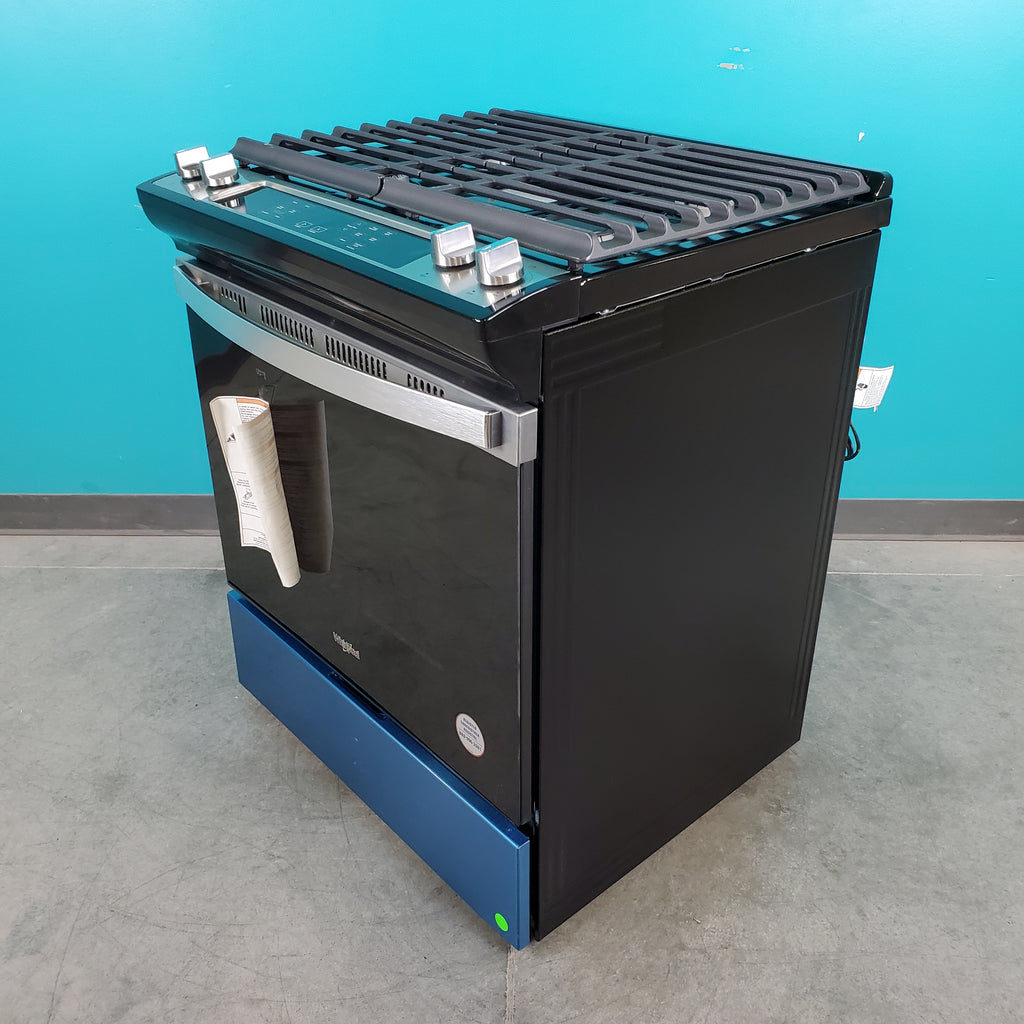 Pictures of Fingerprint Resistant Stainless Steel Whirlpool 5.0 cu. ft. 4 Burner Slide In Gas Range with Frozen Bake Technology - Scratch & Dent - Minor - Neu Appliance Outlet - Discount Appliance Outlet in Austin, Tx