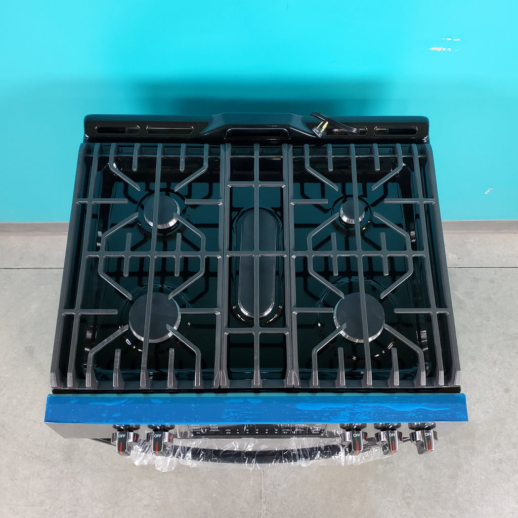 Pictures of Smudge-Proof Black Stainless Steel Frigidaire Gallery 5.6 cu. ft. Gas 5 Burner Slide In Range with Air Fry- Scratch & Dent - Minor - Neu Appliance Outlet - Discount Appliance Outlet in Austin, Tx