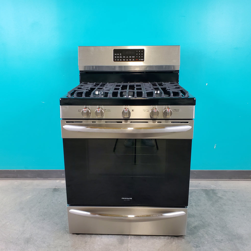 Pictures of Smudge-Proof Stainless Steel Frigidaire Gallery 5 cu. ft. 5 Burner Freestanding Gas Range with Air Fry - Scratch & Dent - Minor - Neu Appliance Outlet - Discount Appliance Outlet in Austin, Tx