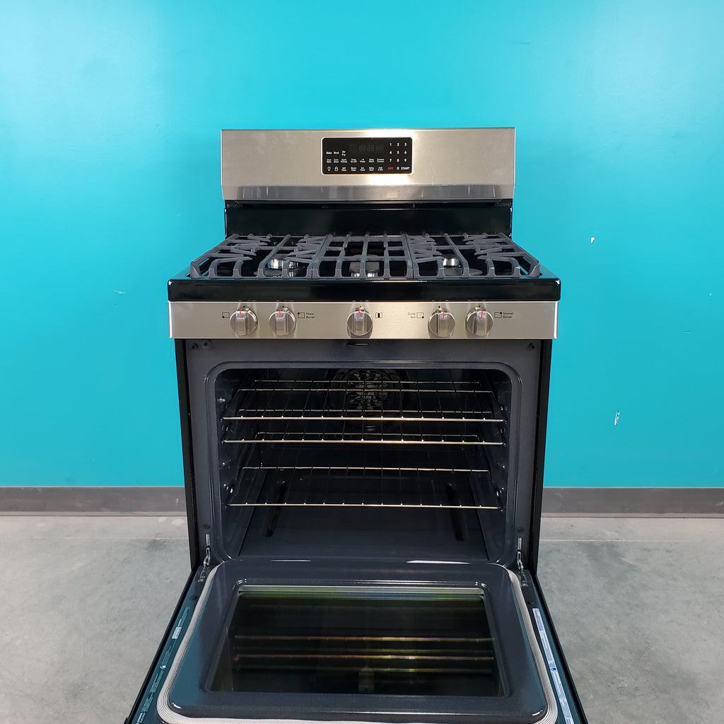 Pictures of Smudge-Proof Stainless Steel Frigidaire Gallery 5 cu. ft. 5 Burner Freestanding Gas Range with Air Fry - Scratch & Dent - Minor - Neu Appliance Outlet - Discount Appliance Outlet in Austin, Tx
