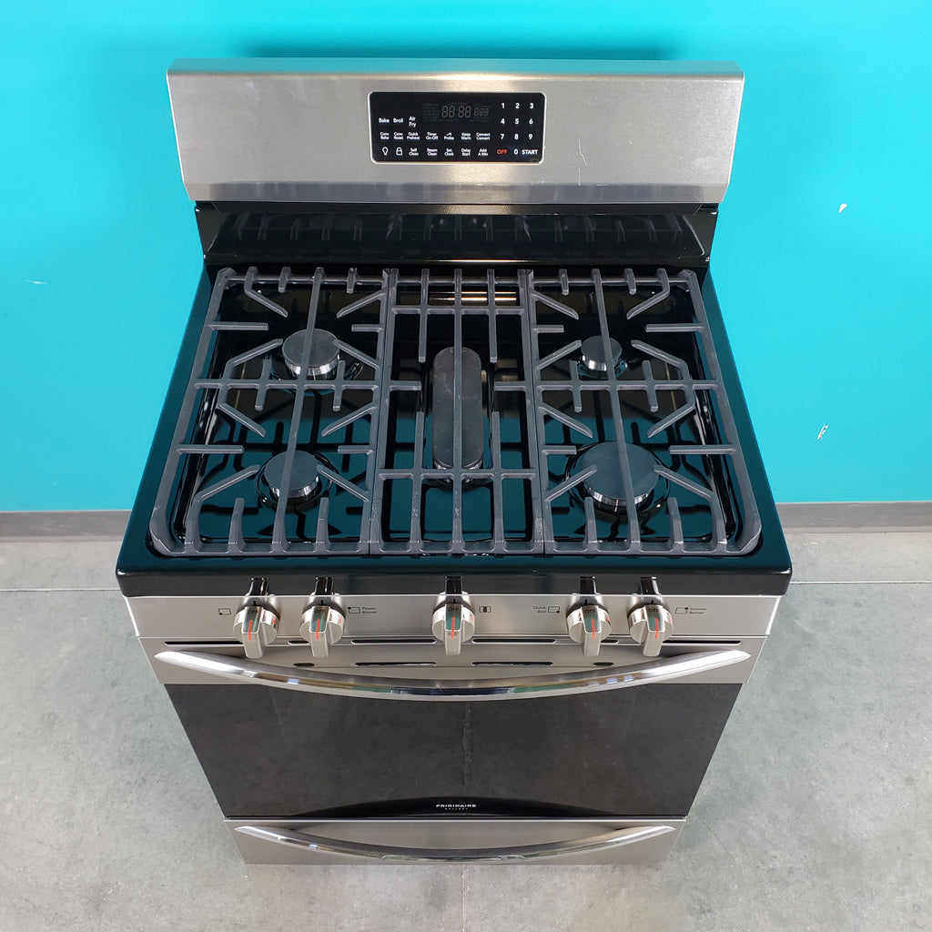Pictures of Smudge-Proof Stainless Steel Frigidaire Gallery 5 cu. ft. 5 Burner Freestanding Gas Range with Air Fry - Scratch & Dent - Minor - Neu Appliance Outlet - Discount Appliance Outlet in Austin, Tx
