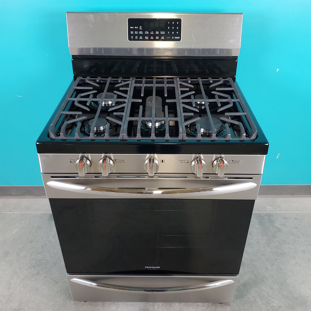 Pictures of Smudge-Proof Stainless Steel Frigidaire Gallery 5 cu. ft. 5 Burner Freestanding Gas Range with Air Fry - Scratch & Dent - Minor - Neu Appliance Outlet - Discount Appliance Outlet in Austin, Tx