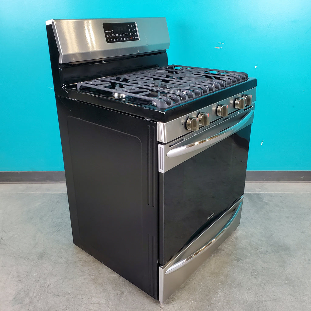Pictures of Smudge-Proof Stainless Steel Frigidaire Gallery 5 cu. ft. 5 Burner Freestanding Gas Range with Air Fry - Scratch & Dent - Minor - Neu Appliance Outlet - Discount Appliance Outlet in Austin, Tx