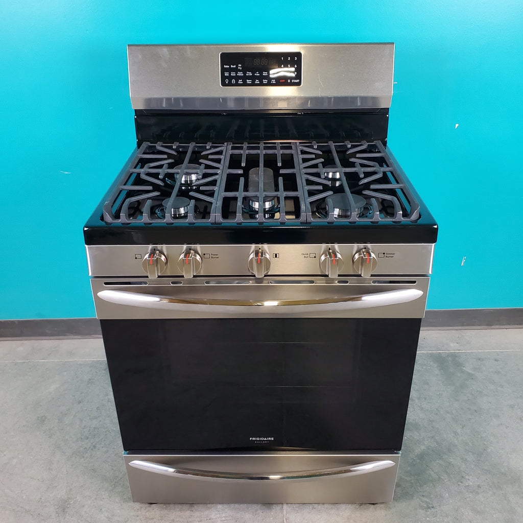 Pictures of Smudge-Proof Stainless Steel Frigidaire Gallery 5 cu. ft. 5 Burner Freestanding Gas Range with Air Fry - Scratch & Dent - Minor - Neu Appliance Outlet - Discount Appliance Outlet in Austin, Tx