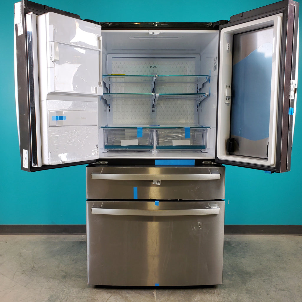 Pictures of Stainless Steel ENERGY STAR GE Profile 27.9 cu. ft. Smart 4 Door French Door Refrigerator with Door in Door- Scratch & Dent - Minor - Neu Appliance Outlet - Discount Appliance Outlet in Austin, Tx