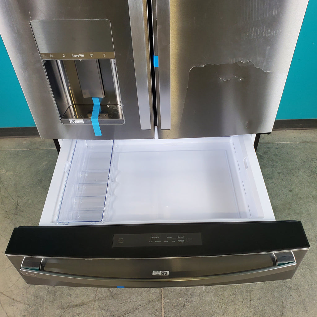 Pictures of Stainless Steel ENERGY STAR GE Profile 27.9 cu. ft. Smart 4 Door French Door Refrigerator with Door in Door- Scratch & Dent - Minor - Neu Appliance Outlet - Discount Appliance Outlet in Austin, Tx