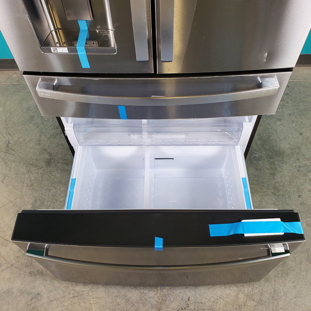 Pictures of Stainless Steel ENERGY STAR GE Profile 27.9 cu. ft. Smart 4 Door French Door Refrigerator with Door in Door- Scratch & Dent - Minor - Neu Appliance Outlet - Discount Appliance Outlet in Austin, Tx