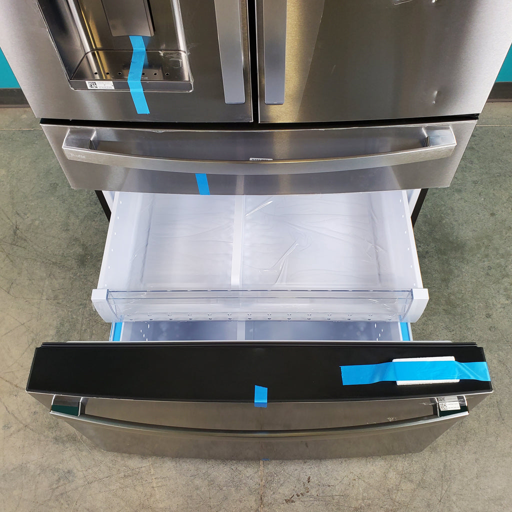 Pictures of Stainless Steel ENERGY STAR GE Profile 27.9 cu. ft. Smart 4 Door French Door Refrigerator with Door in Door- Scratch & Dent - Minor - Neu Appliance Outlet - Discount Appliance Outlet in Austin, Tx