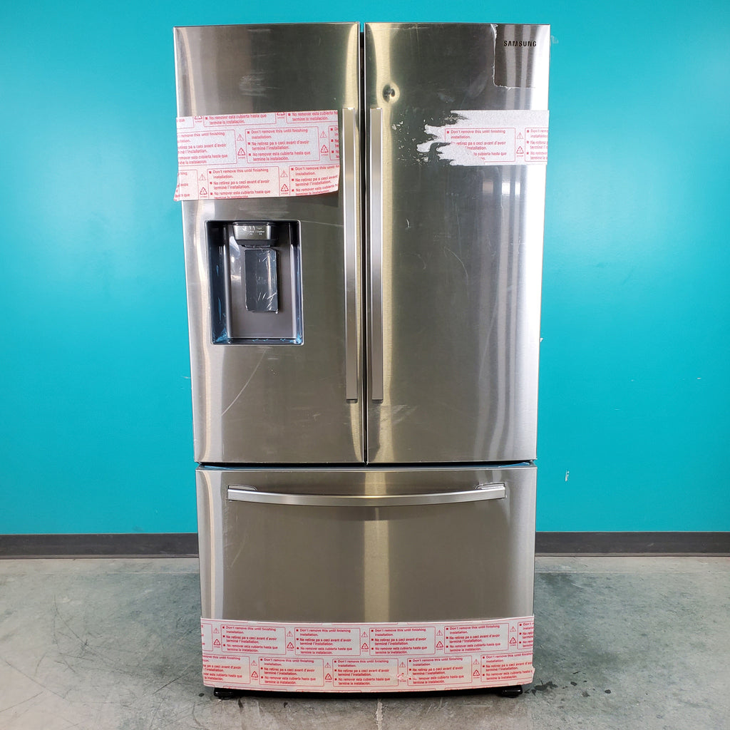 Pictures of Stainless Steel ENERGY STAR Samsung 27 cu. ft. 3 Door French Door Refrigerator with Dual Ice Makers- Scratch & Dent - Minor - Neu Appliance Outlet - Discount Appliance Outlet in Austin, Tx