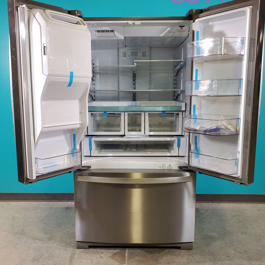 Pictures of Fingerprint-Resistant Stainless Steel ENERGY STAR Whirlpool 26.8 cu. ft. Door 3 French Door Refrigerator with Dual Ice Makers - Scratch & Dent - Minor - Neu Appliance Outlet - Discount Appliance Outlet in Austin, Tx