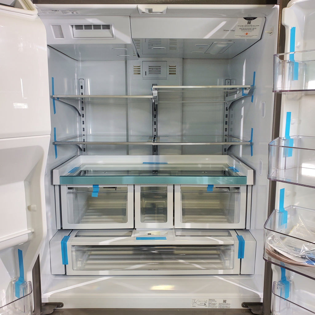 Pictures of Fingerprint-Resistant Stainless Steel ENERGY STAR Whirlpool 26.8 cu. ft. Door 3 French Door Refrigerator with Dual Ice Makers - Scratch & Dent - Minor - Neu Appliance Outlet - Discount Appliance Outlet in Austin, Tx