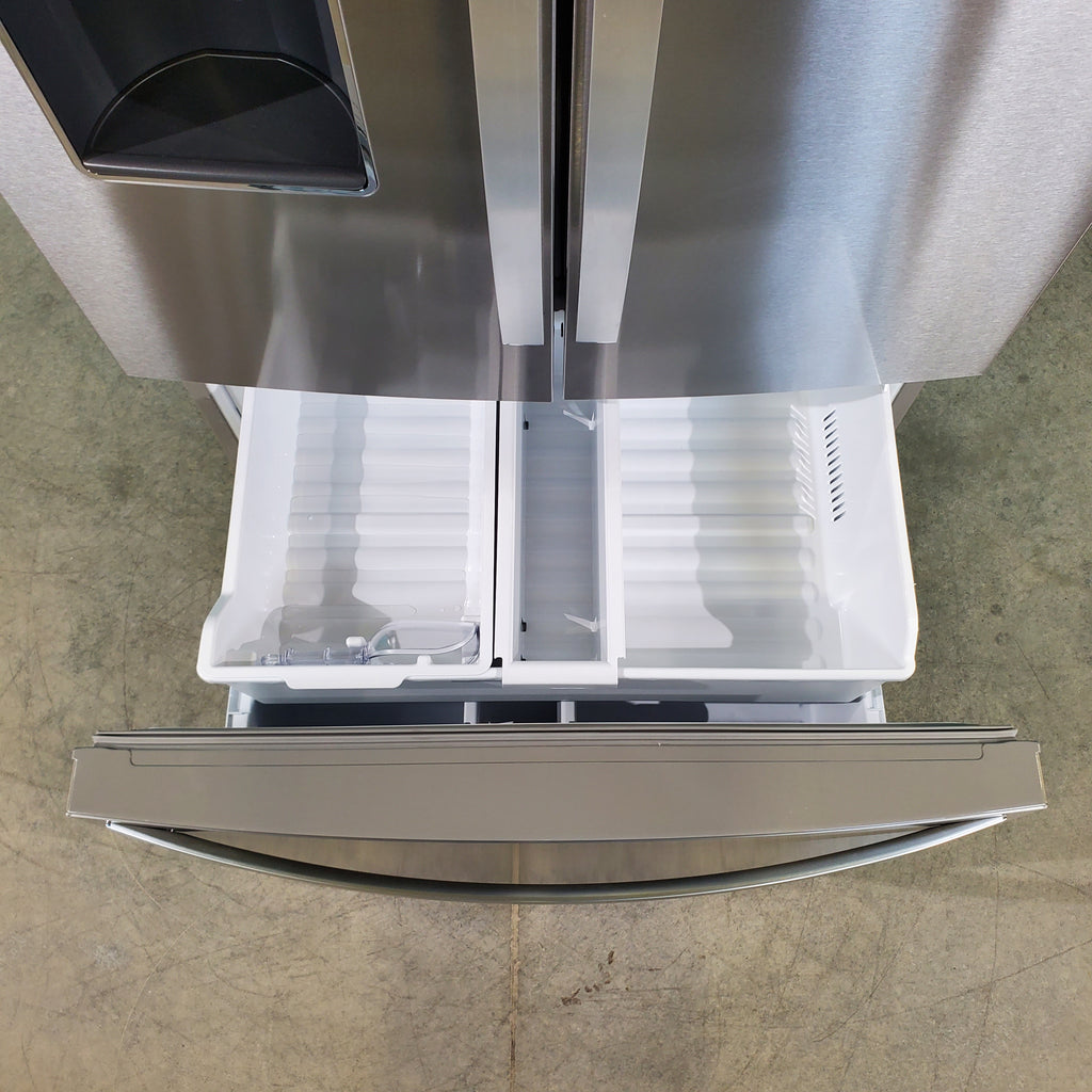 Pictures of Fingerprint-Resistant Stainless Steel ENERGY STAR Whirlpool 26.8 cu. ft. Door 3 French Door Refrigerator with Dual Ice Makers - Scratch & Dent - Minor - Neu Appliance Outlet - Discount Appliance Outlet in Austin, Tx